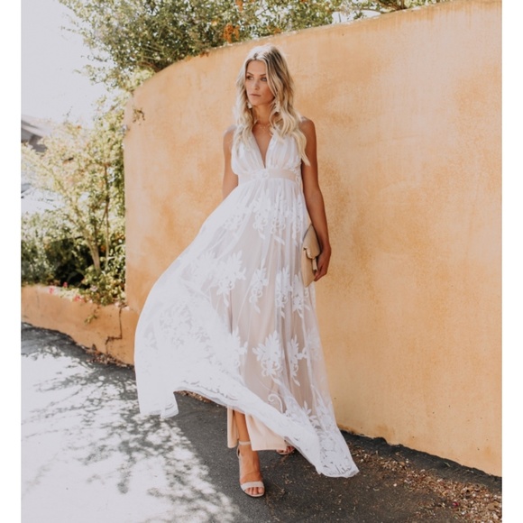 LONGINA White Lace Maxi Dress - Picture 5 of 8